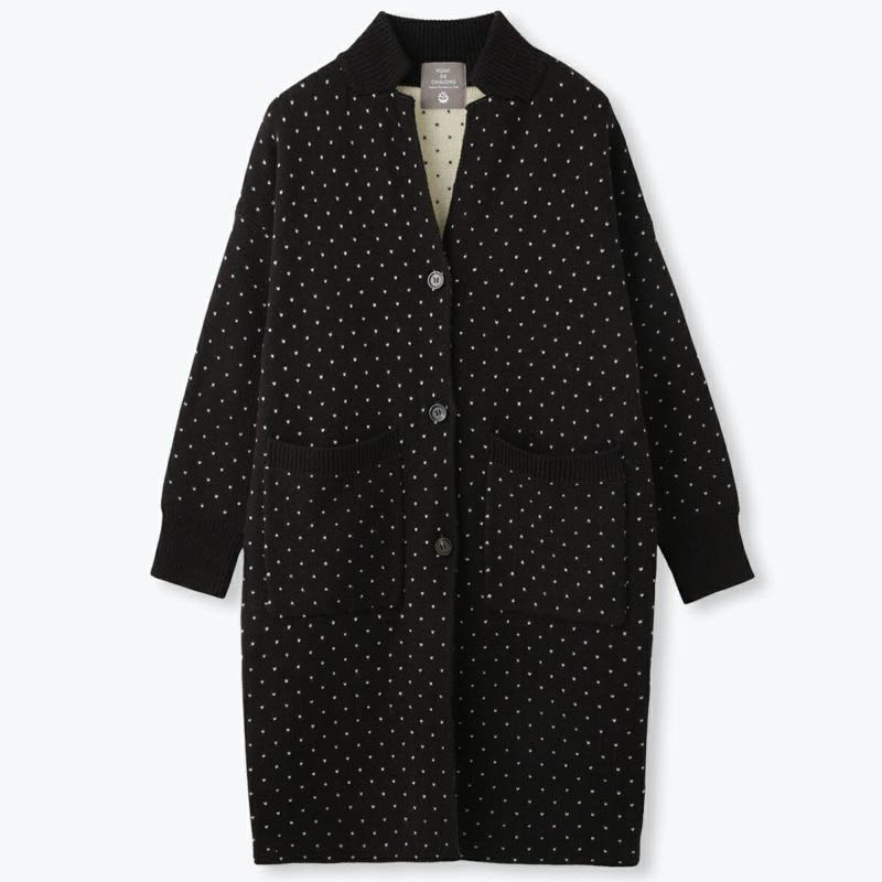 PONT DE CHALONS ドットジャガードニットコーディガン /BK19